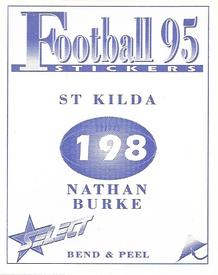 1995 Select AFL Stickers #198 Nathan Burke Back